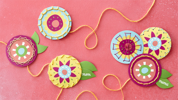 Mother's Day Crafts: Stitched Paper Flowers #MyHallmark #MyHallmarkIdeas