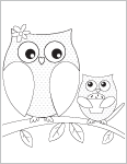 mama and baby owl coloring pages - photo #28