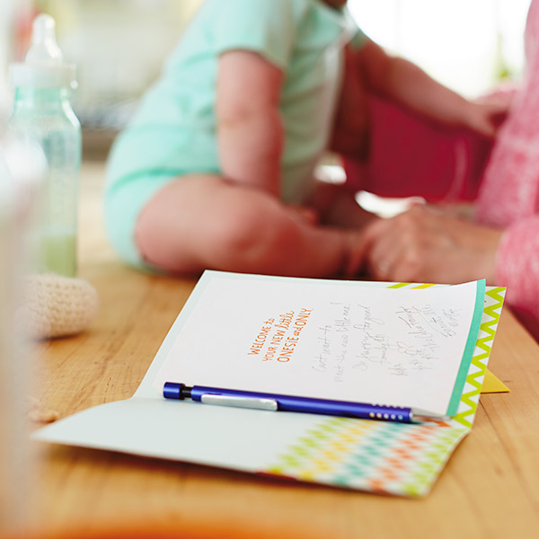 What do you write in a baby card?