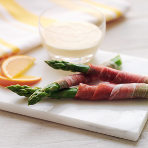 Aparagus Recipes: Prosciutto-Wrapped Asparagus with Orange Cream #MyHallmark #MyHallmarkIdeas