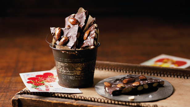 Valentine's Day Desserts: Dark Chocolate Almond Bark Recipe #MyHallmark #MyHallmarkIdeas