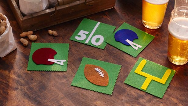 DIY Football Crafts & Party Favors: Coasters #MyHallmark #MyHallmarkIdeas