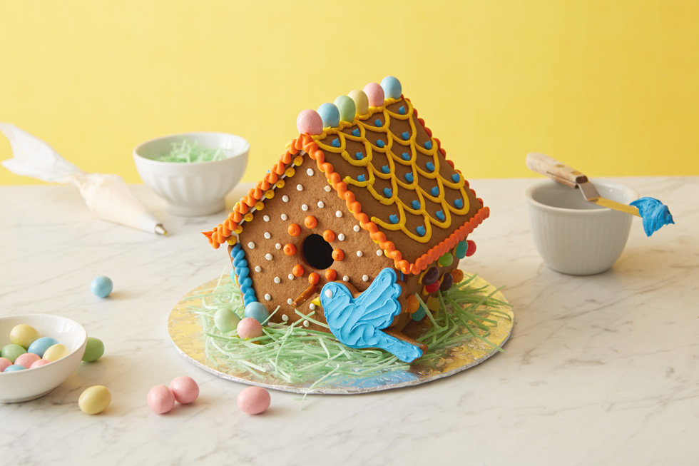 Gingerbread House Ideas & Step-by-Step: Intermediate Spring Gingerbread Birdhouse @hallmarkstores @hallmarkstoresIdeas