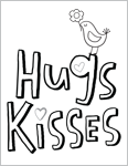 Free Printable Valentine's Day Coloring Pages: Hugs & Kisses #MyHallmark #MyHallmarkIdeas
