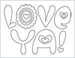 Free Printable Valentine's Day Coloring Pages: LOVE YA Graffiti #MyHallmark #MyHallmarkIdeas
