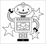 Free Printable Valentine's Day Coloring Pages: Love-meister Robot #MyHallmark #MyHallmarkIdeas