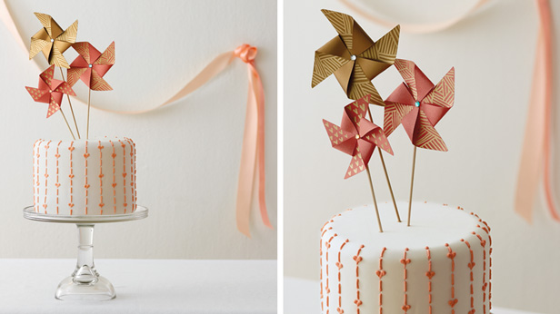 8 DIY Wedding Cake Toppers: Pinwheels #MyHallmark #MyHallmarkIdeas