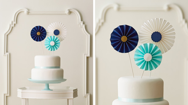 8 DIY Wedding Cake Toppers: Rosette Trio #MyHallmark #MyHallmarkIdeas