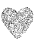 Free Printable Valentine's Day Coloring Pages: Floral Heart