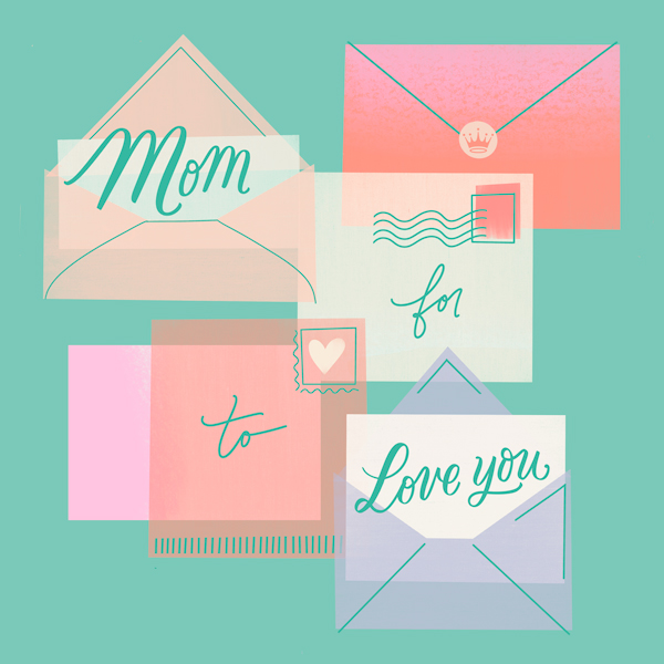 An illustration depicting envelopes and letters with 