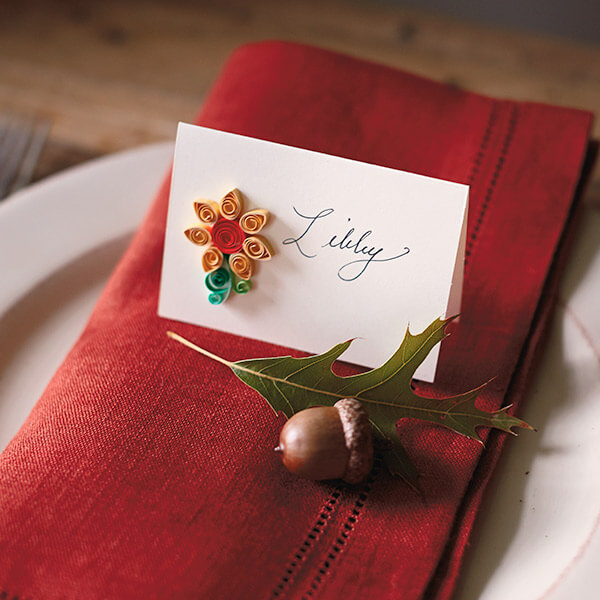 quilled place cards thanksgiving crafts