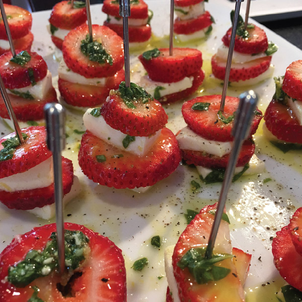 Strawberry caprese skewers with Balsamic drizzle