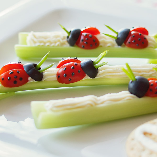 Lovebugs on a Log Stuffed Celery Sticks