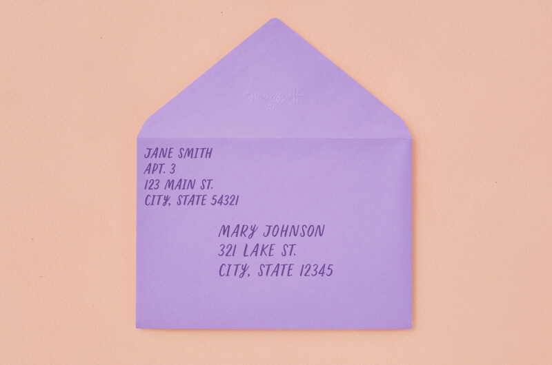 Envelope with the recipient address in the correct place