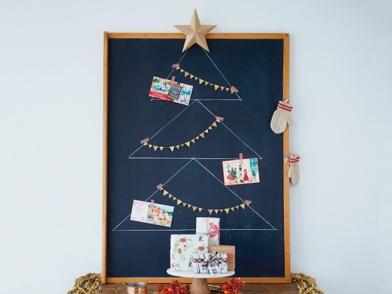 Chalkboard Christmas card holder