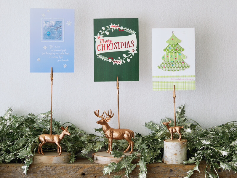 Gilded Deer Christmas card holder
