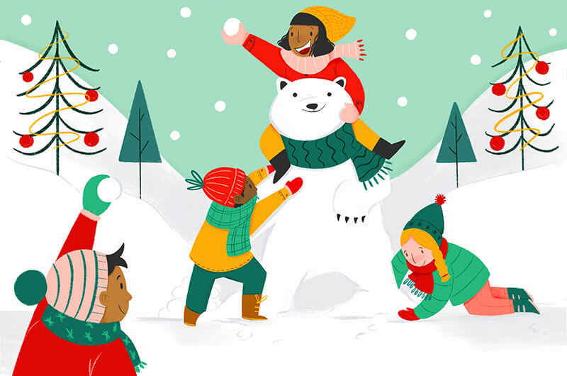 Personalized Snowman with Presents Christmas Tree Ornament 2021 Free Customization Fun Santa Grand-Son Grand-Daughter Love Kid Modern Designer Gift Child Tradition Winter-Wonderland Grandparent