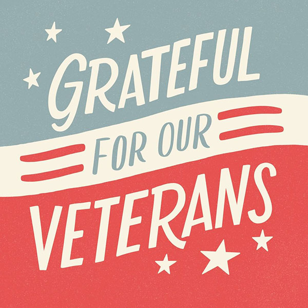 An illustrated quote honoring Veterans Day that reads, 