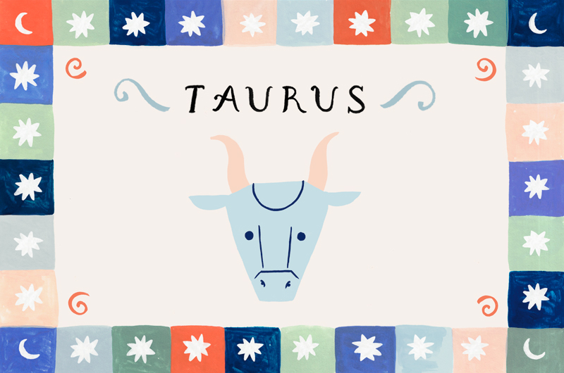 An illustration of a bull, the Taurus zodiac sign.