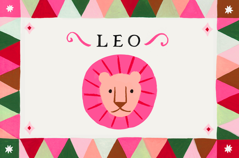 An illustration of a lion, representing the Leo zodiac sign.