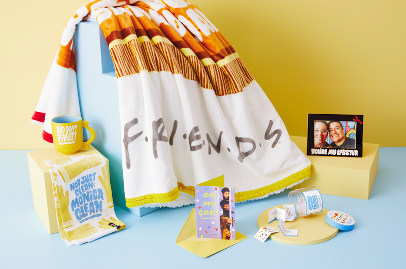 These Friends-themed gifts are perfect for parents who are a big fan of the show: A plush Friends blanket; a frame that reads 