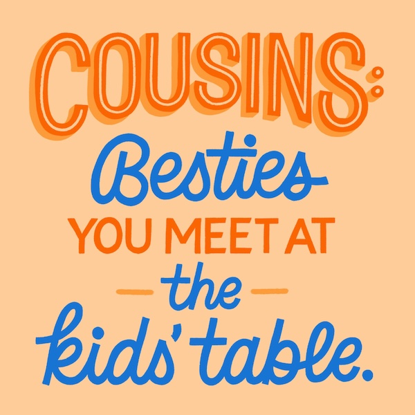 A sentiment that reads, 