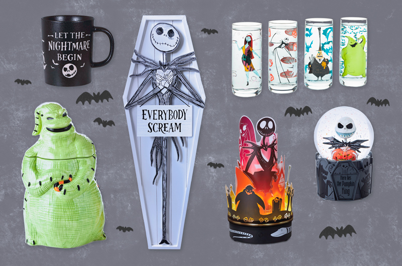 An assortment of Halloween gifts from The Nightmare Before Christmas.