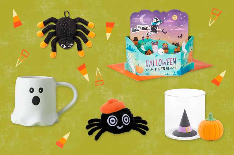 An assortment of kids' Halloween gifts.