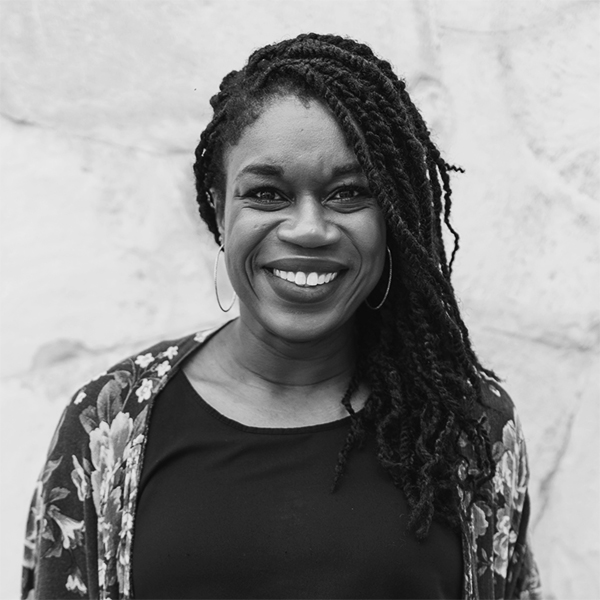 A black and white portrait of DaySpring contributing author Jenny Erlingsson.