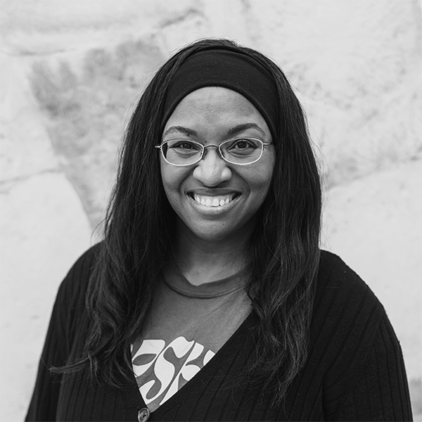 A black and white portrait of DaySpring contributing author Karina Allen.