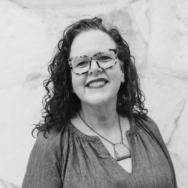 A black and white portrait of DaySpring contributing author Kathi Lipp.
