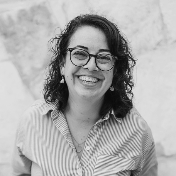 A black and white portrait of DaySpring contributing author Melissa Zaldivar.