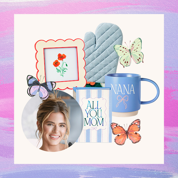 A collage of Hallmark Mother's Day gifts selected by reality TV star, social media influencer and entrepreneur JoJo Fletcher, along with an inset photo of her.