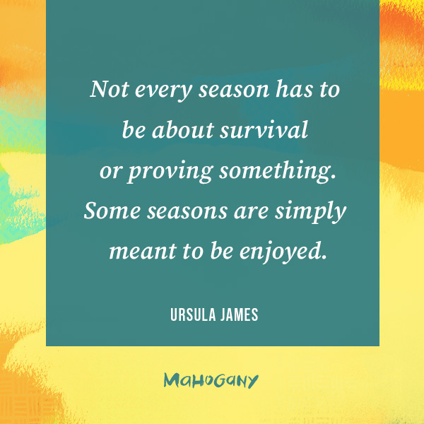 Yellow and blue background with quote that says, 