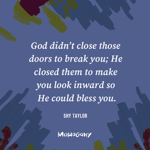 A pull quote from Mahogany Writing Community contributing writer Shy Taylor that reads, 